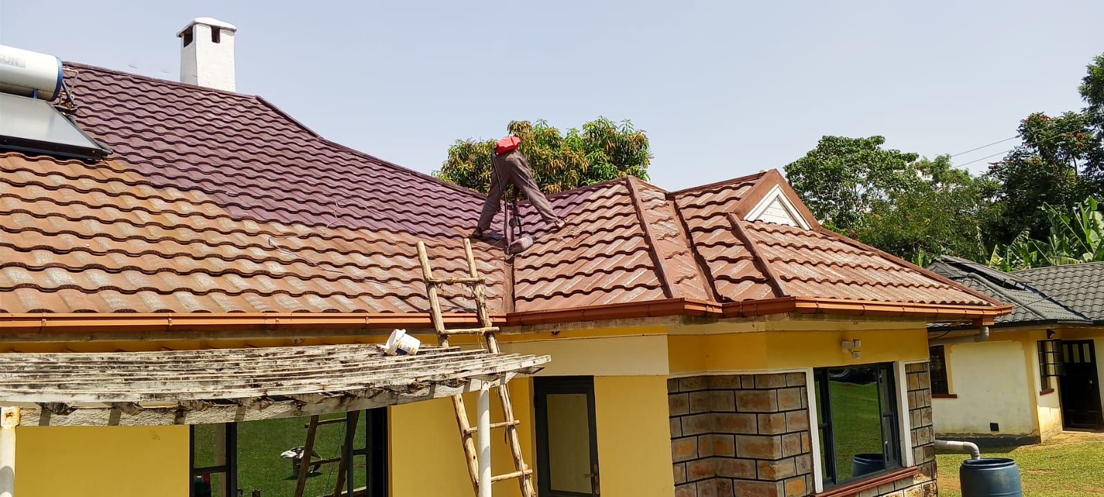 Roof painting ongoing